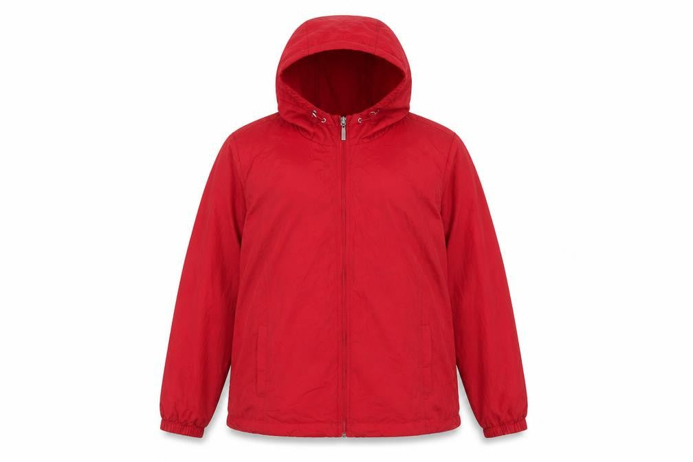 Northern Reflections Women's Red Hooded Packaway Windbreaker Jacket L