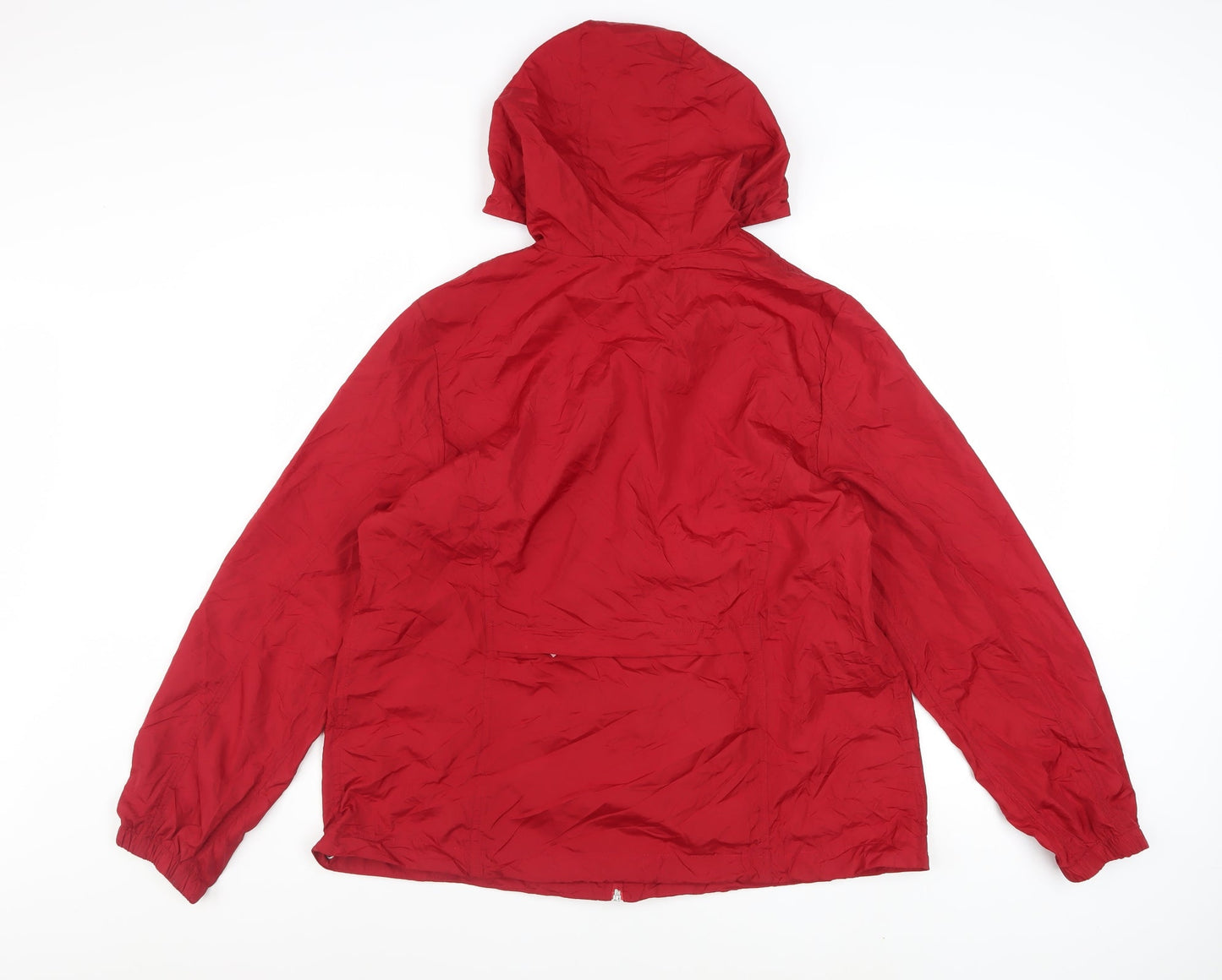 Northern Reflections Women's Red Hooded Packaway Windbreaker Jacket L