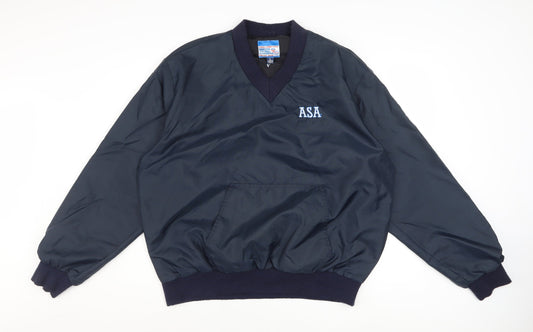 Amateur Softball Association Men's Blue Pullover Nylon Sweatshirt L