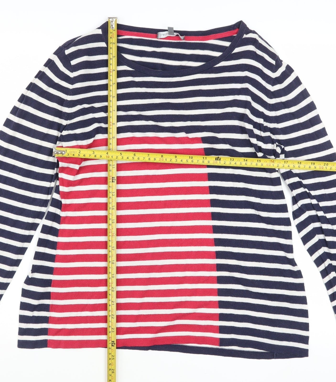 Laura Ashley Women’s Multicoloured Stripe Cotton Jumper UK 16
