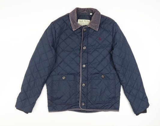 Jack Wills Men's Blue Quilted Nylon Jacket Size L Casual Country Style