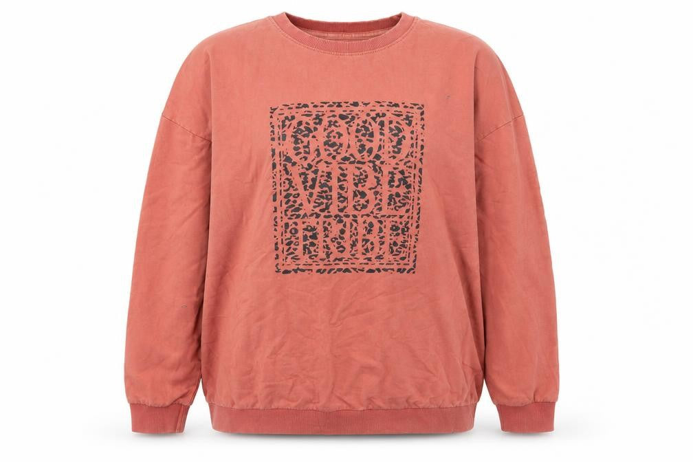 V by Very Womens Pink Graphic Pullover Sweatshirt Size 24 Cotton Blend