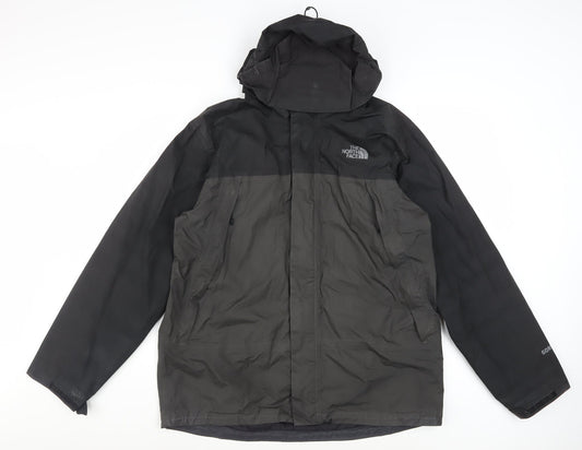 The North Face Men's Black L Hooded Waterproof Rain Jacket
