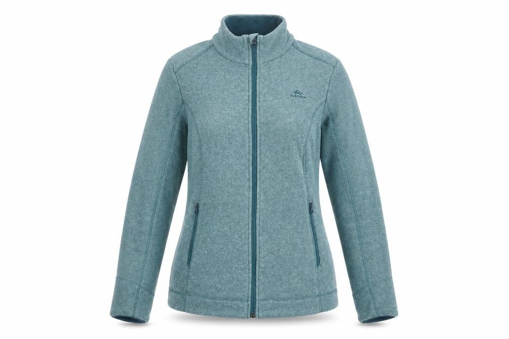 Quechua Women Blue Fleece Full Zip Outdoor Jacket Size 12