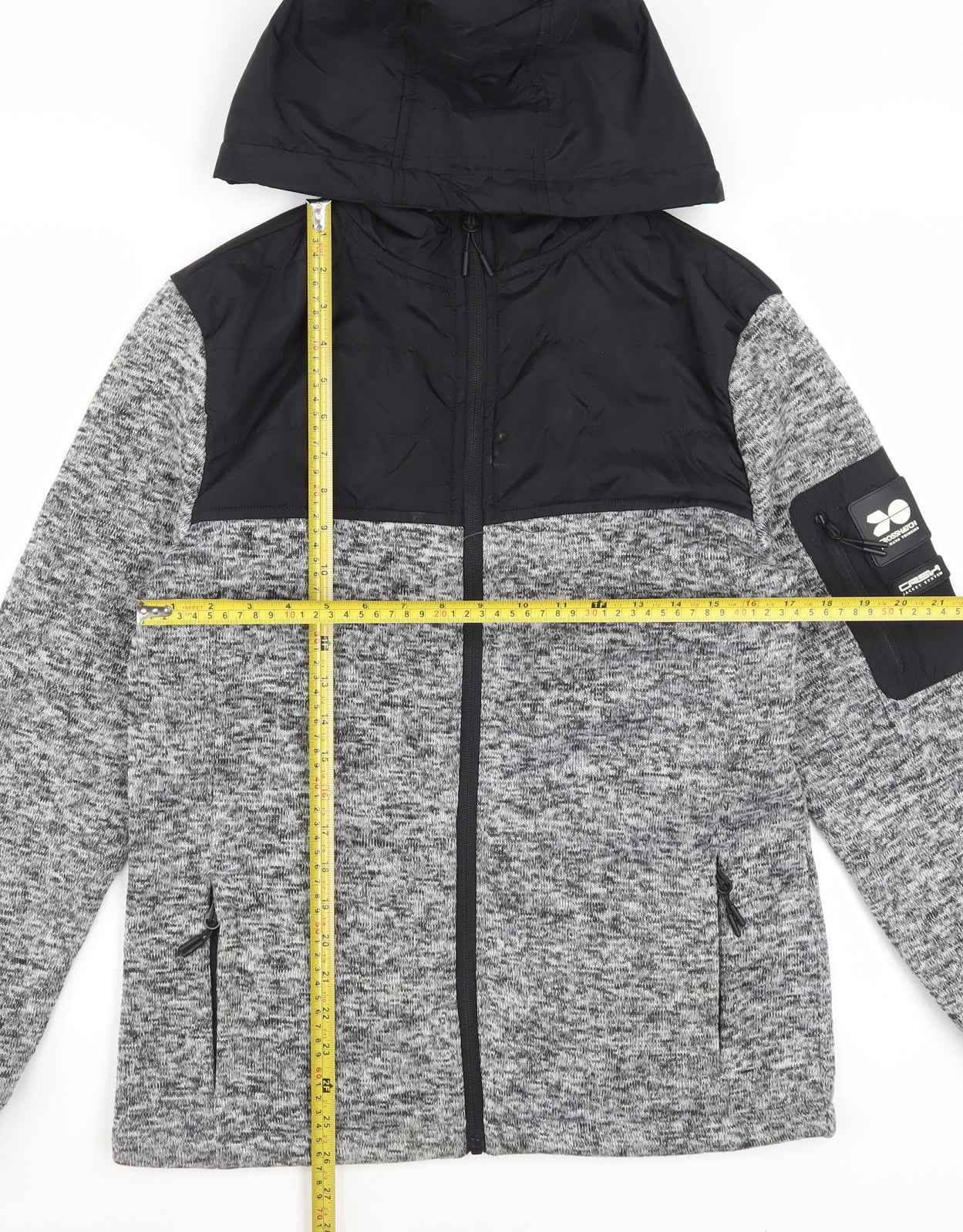 Crosshatch Men's Grey Hooded Full Zip Jacket Size M