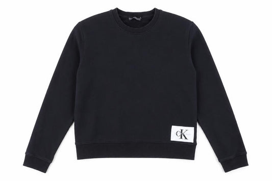 Calvin Klein Jeans Women Black Cotton Blend Pullover Sweatshirt M