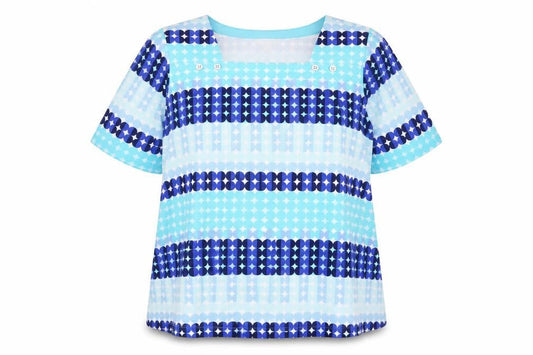 Sport Savvy Women’s Blue Striped Cotton Jersey Short Sleeve T-Shirt 2XL