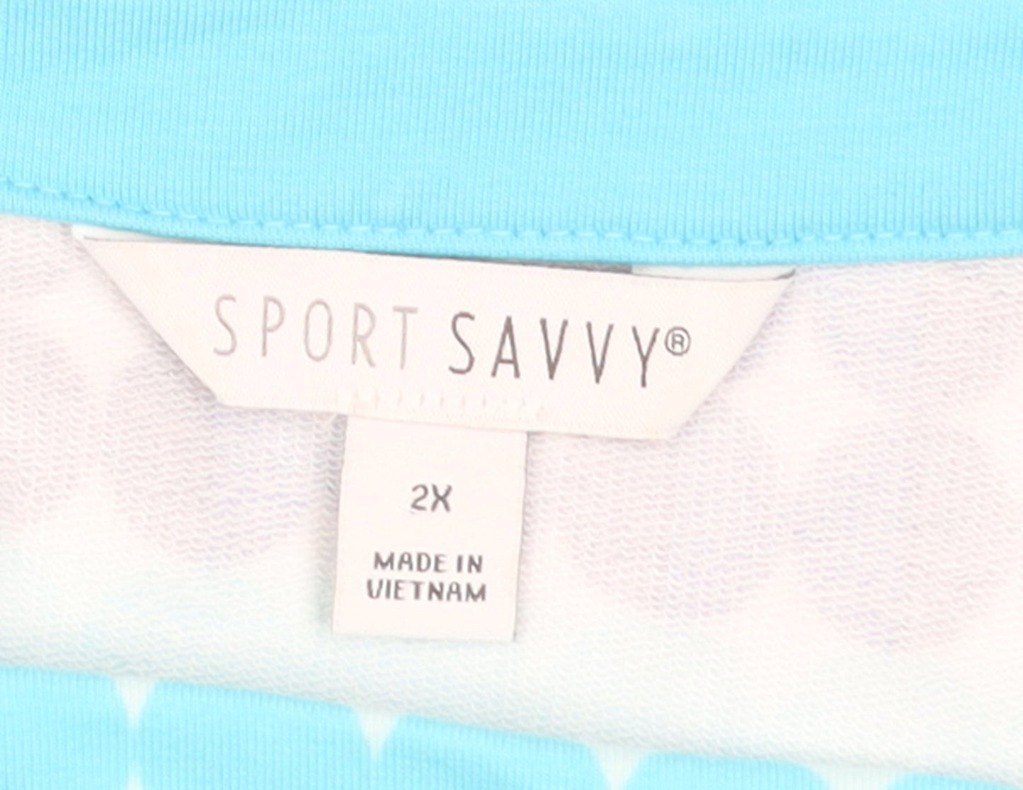 Sport Savvy Women’s Blue Striped Cotton Jersey Short Sleeve T-Shirt 2XL
