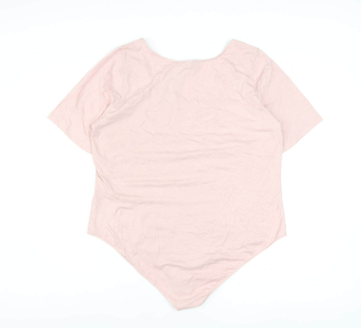 Marks and Spencer Women Pink Short Sleeve Jersey Bodysuit Size 22
