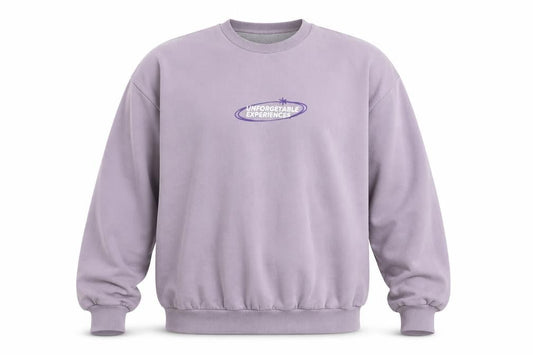 Pull&Bear Men's Purple Graphic Pullover Sweatshirt L Crew Neck