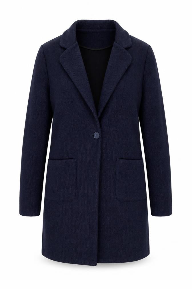 Marks & Spencer Women's Blue Coatigan Size 12 Long Sleeve Knit Overcoat