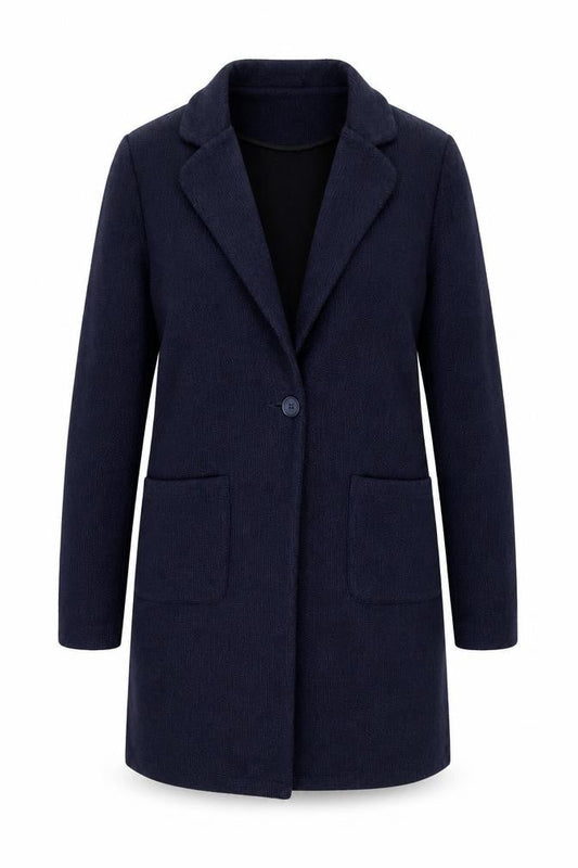 Marks & Spencer Women's Blue Coatigan Size 12 Long Sleeve Knit Overcoat