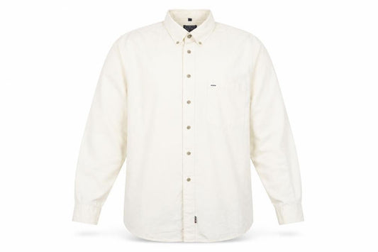 H.D.C Sports Men's Ivory Long Sleeve Button-Down Cotton Shirt Size 16.5