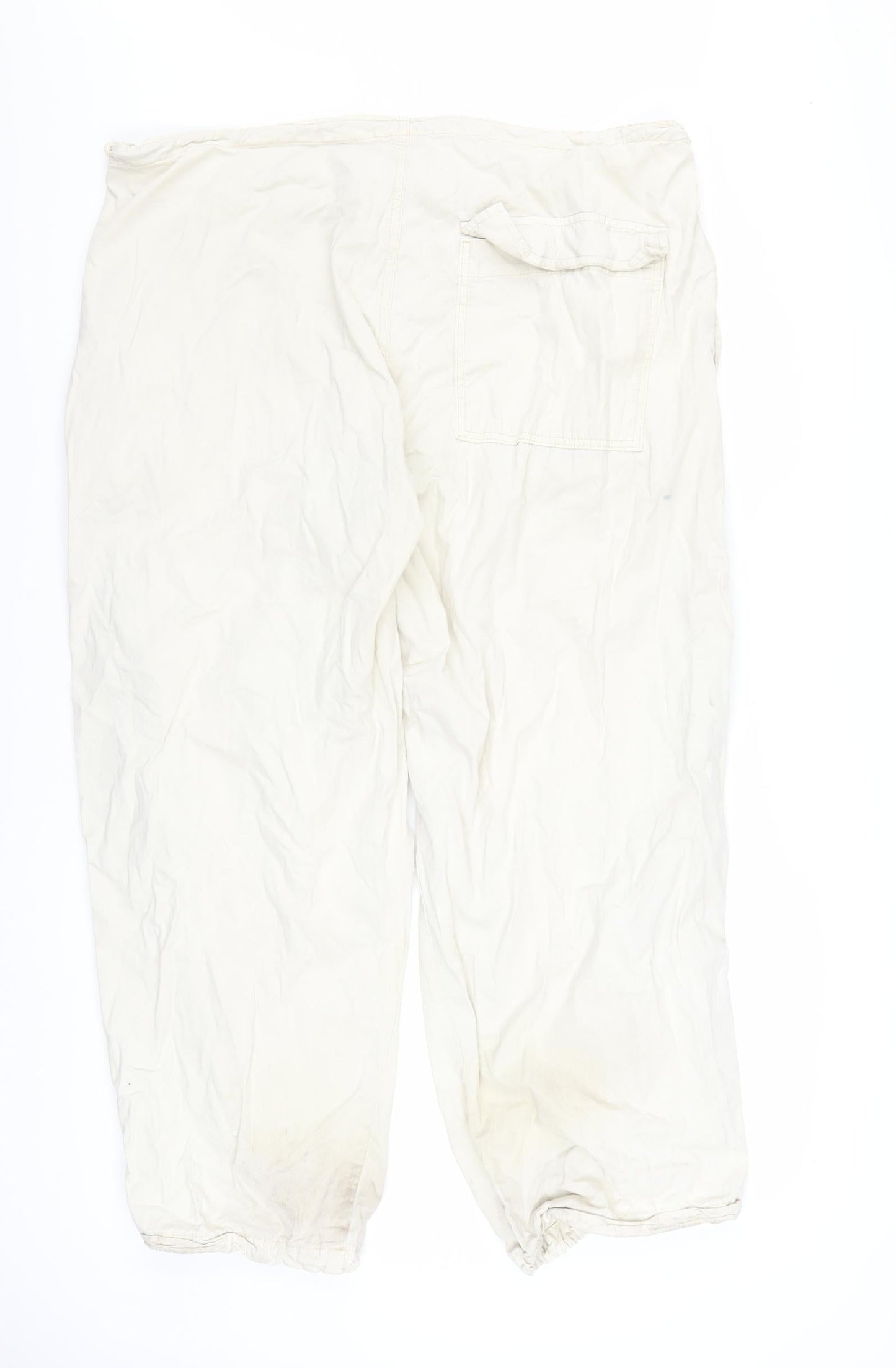 iets frans Women Ivory Cargo Trousers XL Cotton Lightweight