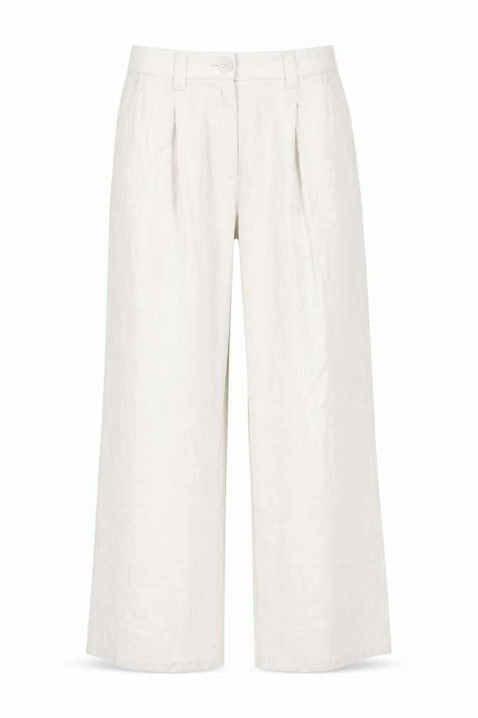 ASOS Women Beige Wide-Leg High Rise Pleated Trousers Size 6