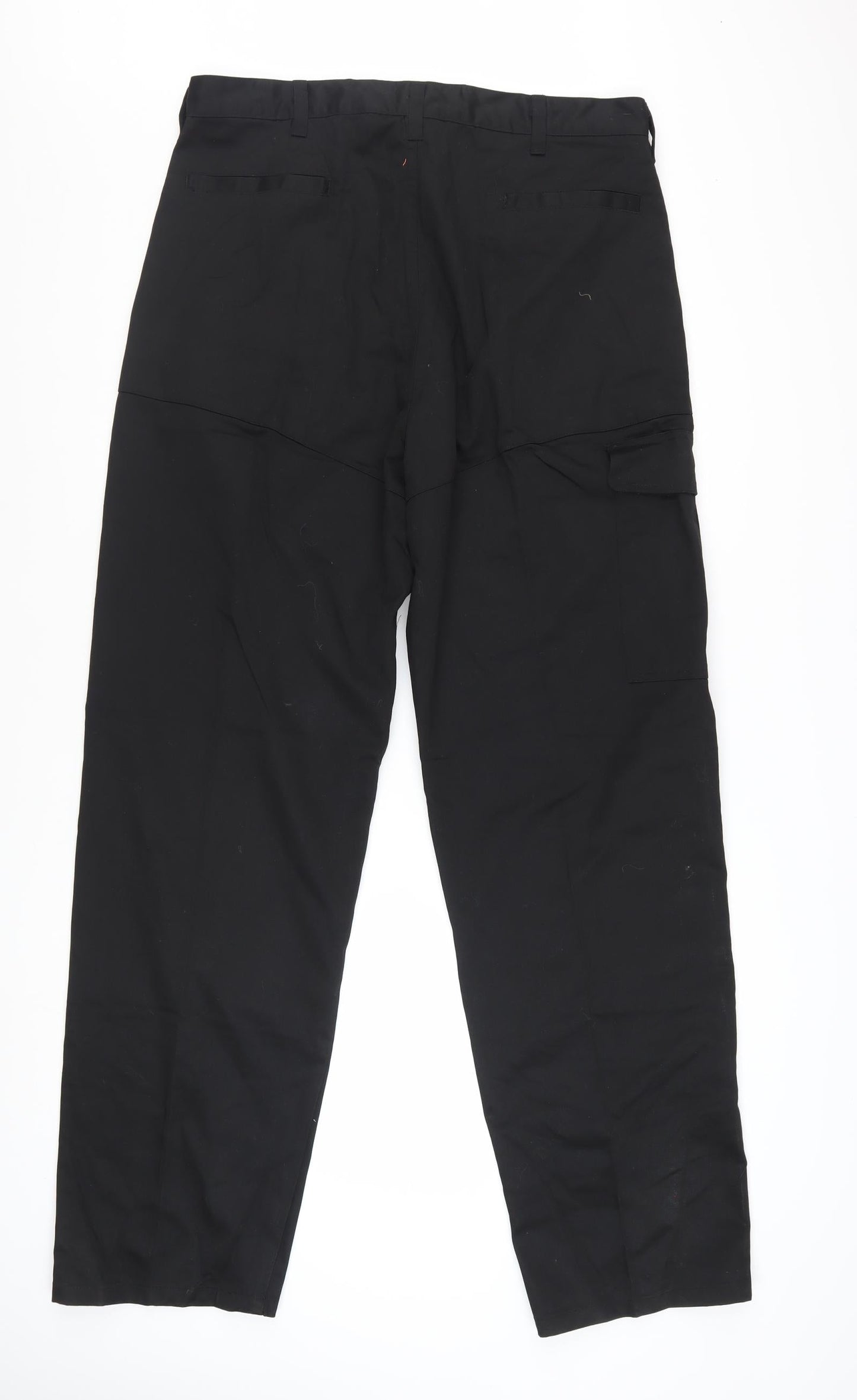 Warrior Men's Black 36R Cargo Workwear Trousers Polyester Cotton Blend