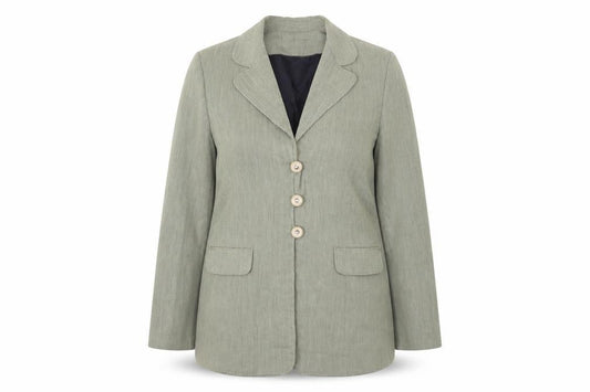 Aygun of London Women's Beige Classic Blazer M Mid-Length Jacket