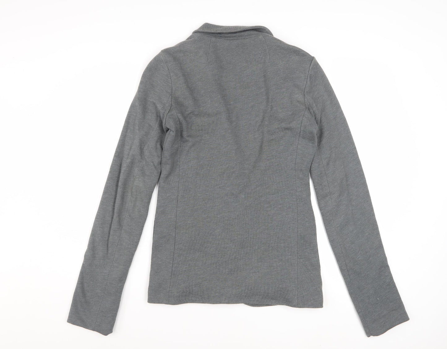 Topshop Womens Grey UK 8 Classic Blazer Jacket Casual Cotton Blend