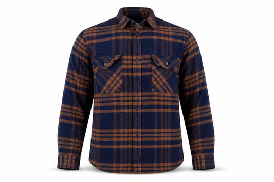 Burton Menswear London Men's Blue Brown Checked Flannel Shirt L