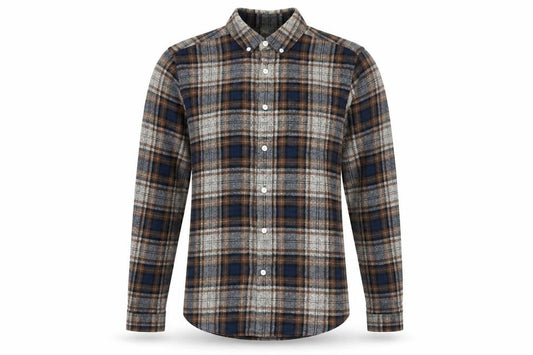 ASOS Men's Brown Check Flannel Long Sleeve Button-Up Shirt Size S