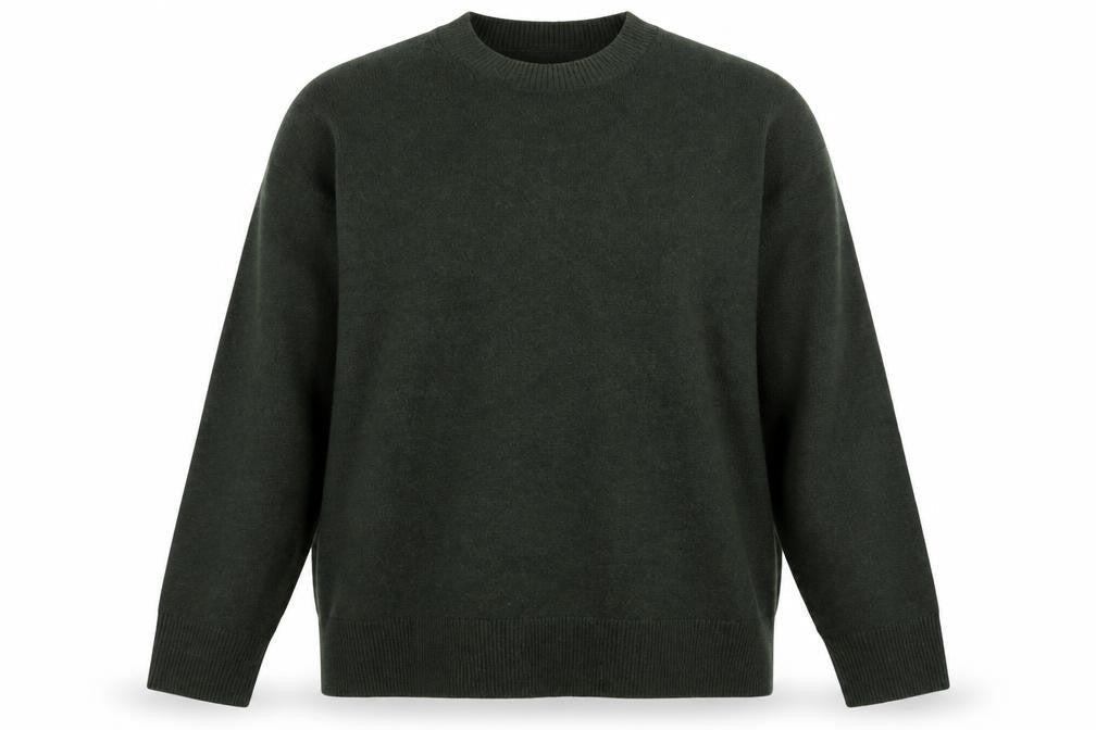 Marks & Spencer Women's Green Wool Blend XL Crew Neck Jumper