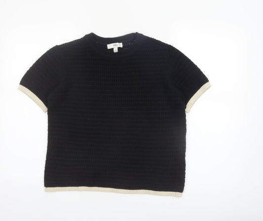 Marks and Spencer Women's Black Short Sleeve Knit Jumper Size S