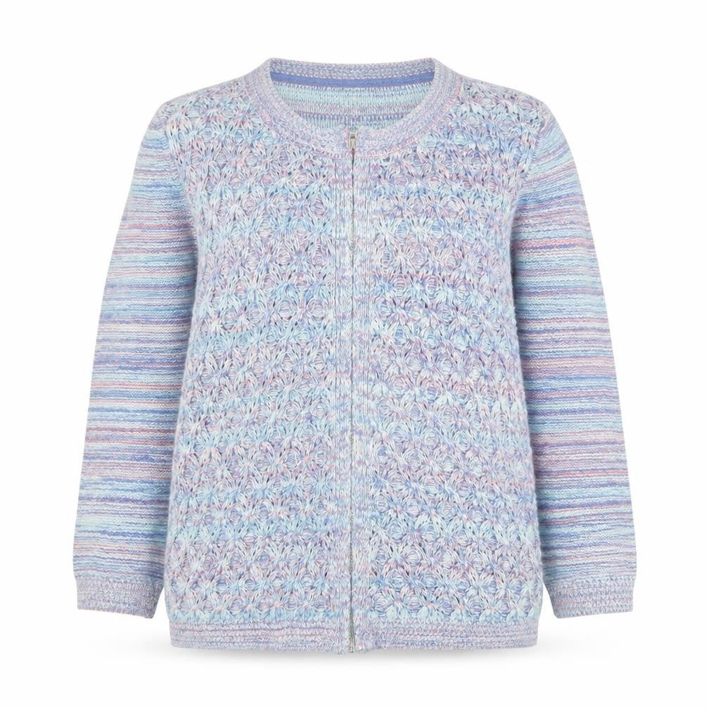 Marks & Spencer Women’s Multicoloured Cotton Knit Full Zip Jumper Size 14