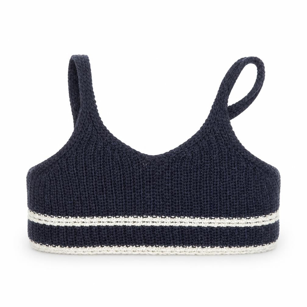 Front view of Zara girls’ black knit cropped camisole top, size 8-9, years cotton blend