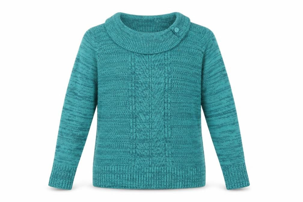 Bonmarché Womens Green Cowl Neck Cable Knit Jumper Size M