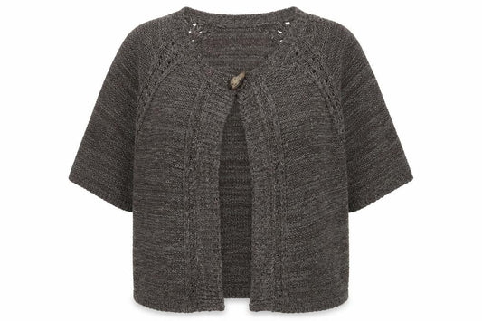 George Women Brown Chunky Knit Cardigan Size 18 Raglan 3/4 Sleeve