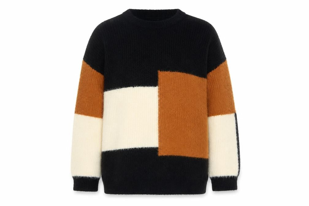 Front view of Roman women’s multicoloured crew neck jumper, size UK 12