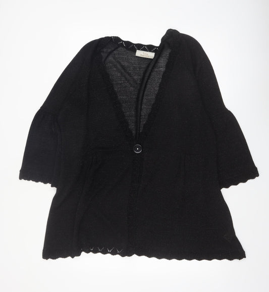Ann Harvey Women's Black Plus Size 22 Glitter Knit Cardigan