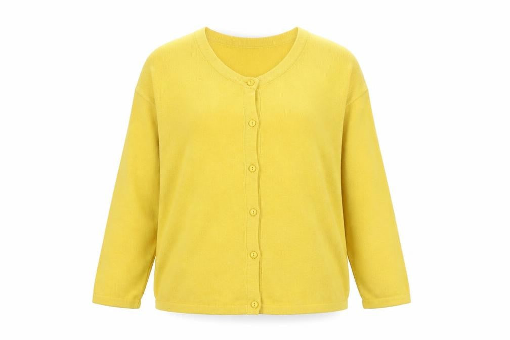 Adini Women’s Yellow Cotton Cardigan M/L Lightweight Knit