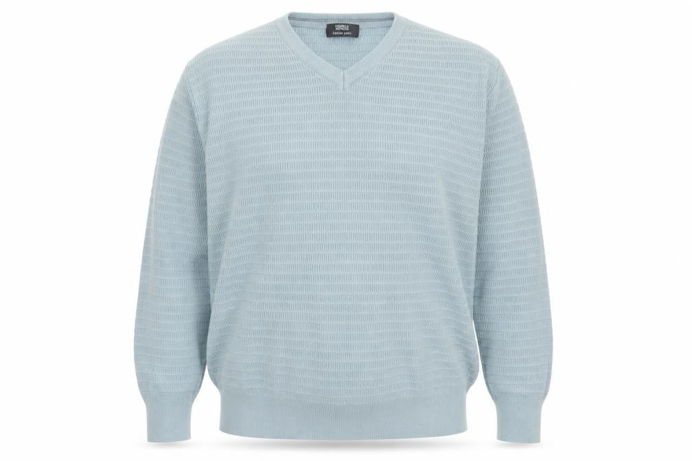 Marks & Spencer Mens Blue V-Neck Pullover Jumper Size L