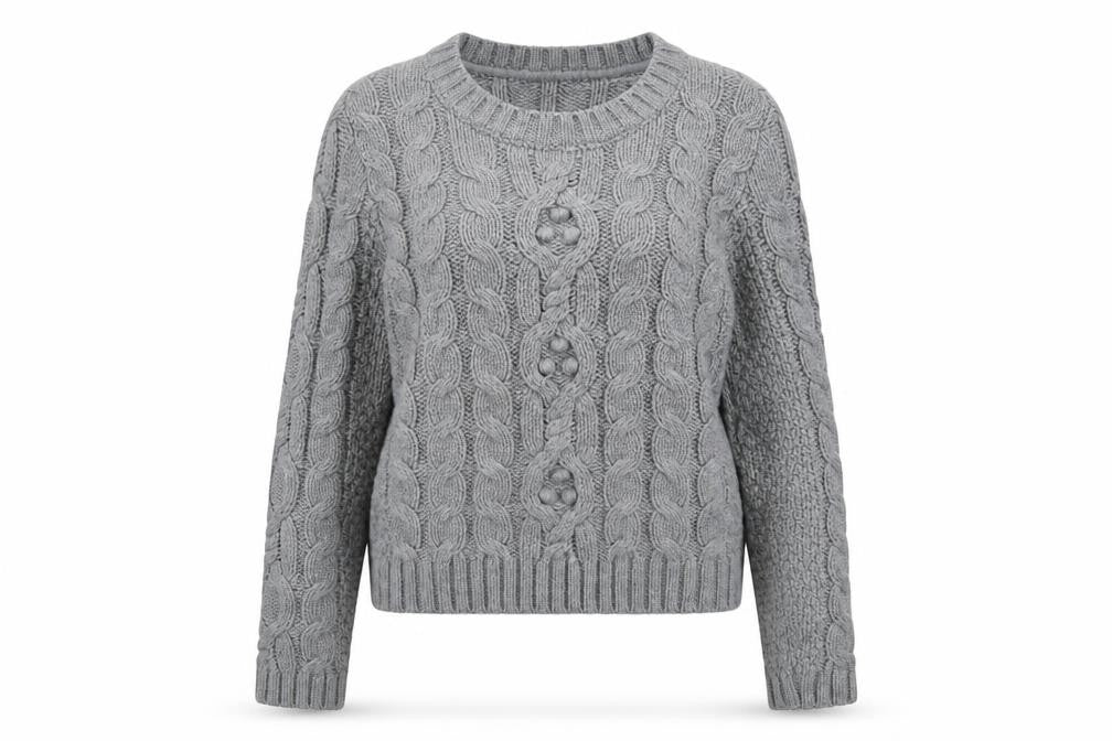 RJR.John Rocha Women’s Grey Cable Knit Jumper Size 10