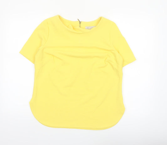 Marks and Spencer Women’s Yellow Short Sleeve Zip Back Blouse Size 14
