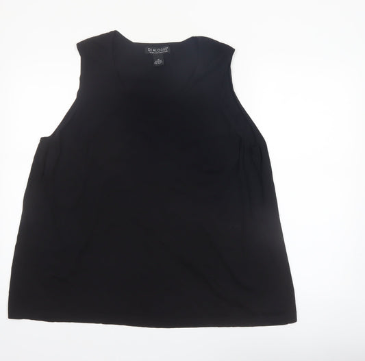 Dialogue Women's Black Plus Size 2X Sleeveless Stretch Tank Top