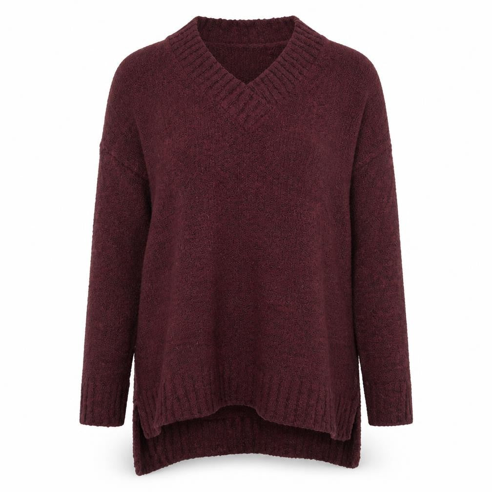 Cashel Womens Red V-Neck Knit Pullover Jumper Size S