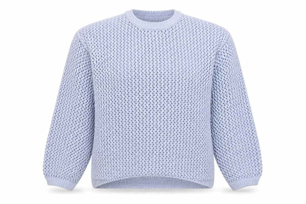 Marks & Spencer Womens Blue Open-Knit Polyester Pullover Jumper L