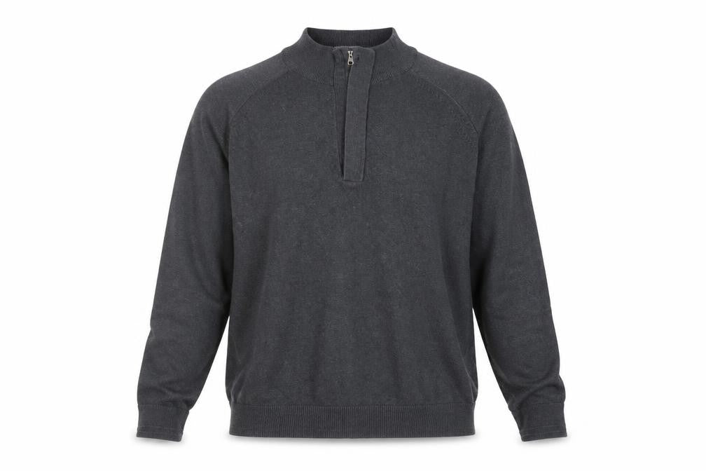 Marks & Spencer Men’s Grey XL 1/4 Zip Cotton Jumper