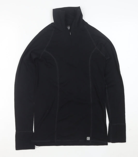 Marks and Spencer Womens Black Size 10 1/4 Zip Pullover Sweatshirt