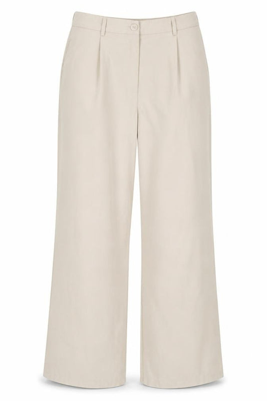 PrettyLittleThing Women’s Beige Wide-Leg Polyester Trousers Size 10