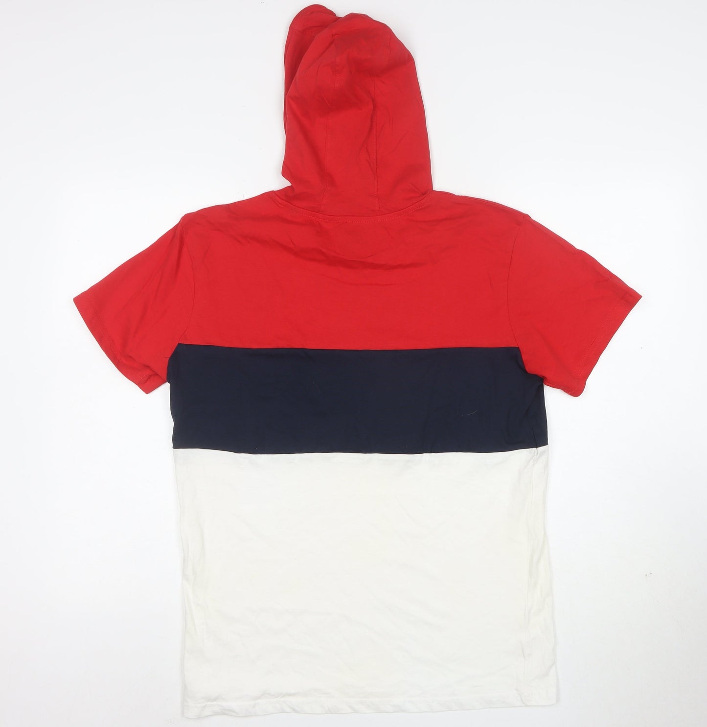 Glostory Men's Multicoloured XL Hooded Colourblock Graphic T-Shirt