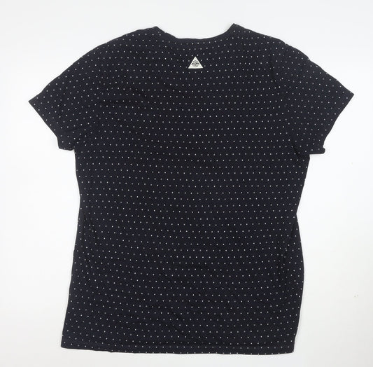 Blend Womens Blue Geometric Cotton Short Sleeve T-Shirt XL