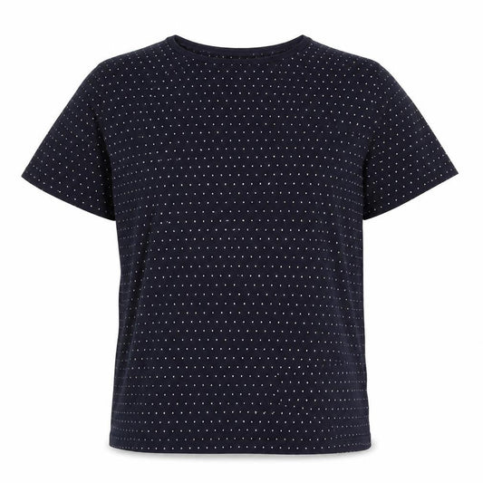 Blend Womens Blue Geometric Cotton Short Sleeve T-Shirt XL