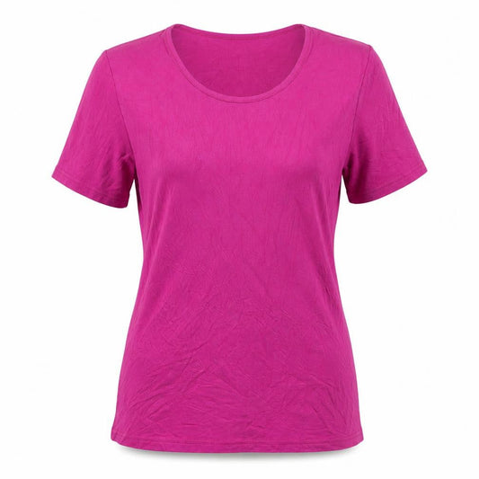 Ately Amke Women’s Pink Short Sleeve Basic Stretch T-Shirt Size M