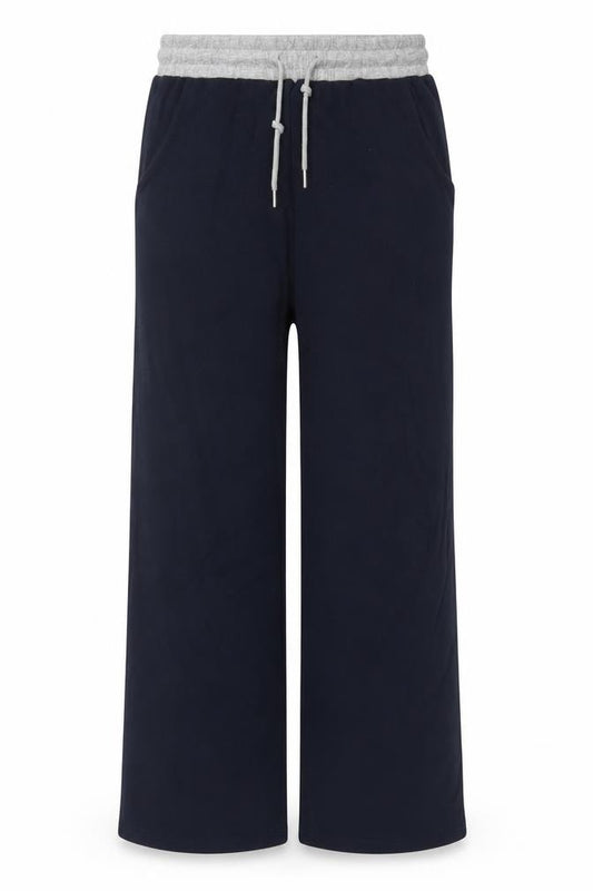 Pink Vanilla Womens Blue Jogger Trousers Size M Elastic Waist Cotton