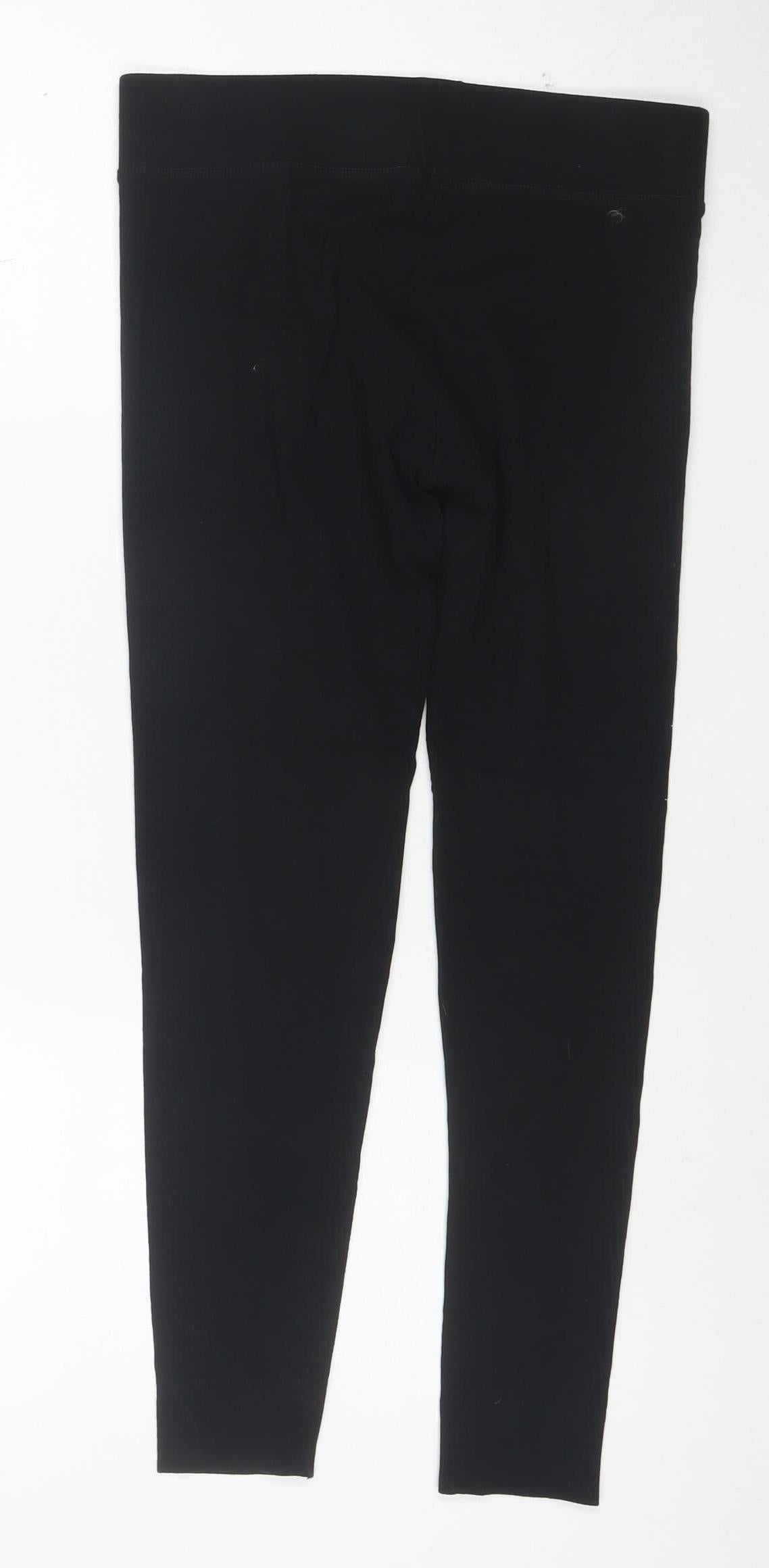Marks & Spencer Women Black Size 8 Cotton Stretch Leggings