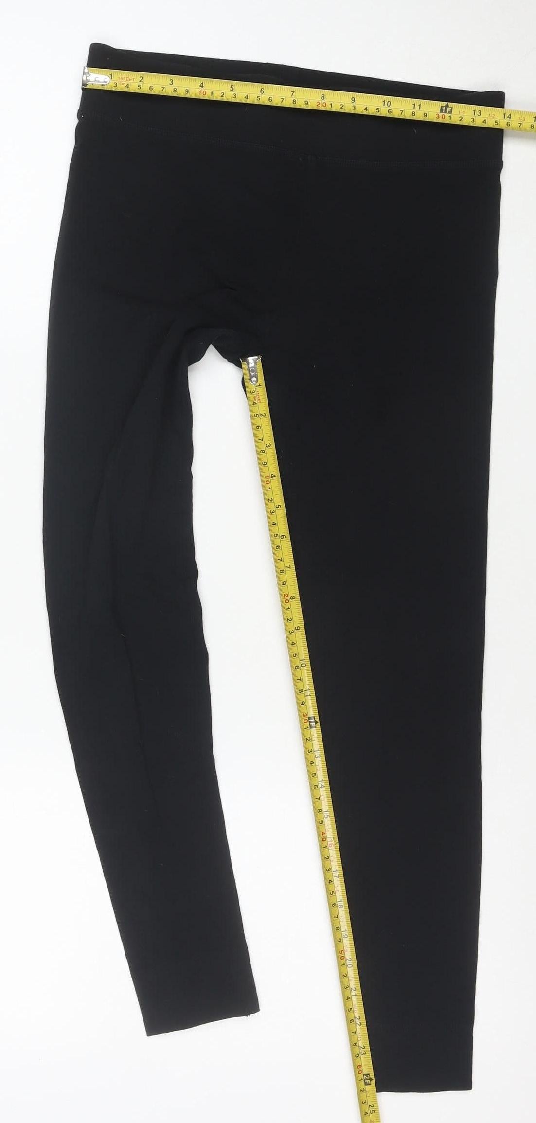 Marks & Spencer Women Black Size 8 Cotton Stretch Leggings