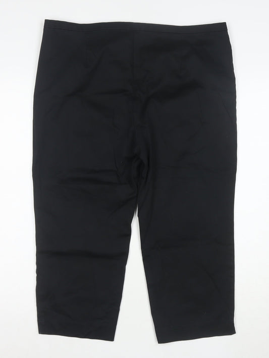 Marks and Spencer Women's Black Size 16 Petite Stretch Cotton Trousers